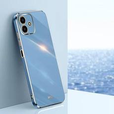 For Honor Play6C 5G XINLI Straight 6D Plating Gold Edge TPU Shockproof Case(Celestial Blue) For Honor Play6C 5G XINLI Straight 6D Plating Gold Edge TPU Shockproof Case(Celestial Blue)