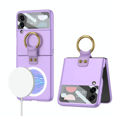 For Samsung Galaxy Z Flip3 5G GKK MagSafe Ultrathin Integrated Shockproof Phone Case with Ring Holder(Purple) For Samsung Galaxy Z Flip3 5G GKK MagSafe Ultrathin Integrated Shockproof Phone Case with Ring Holder(Purple)