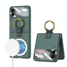 For Samsung Galaxy Z Flip4 GKK MagSafe Ultrathin Integrated Shockproof Phone Case with Ring Holder(Green) For Samsung Galaxy Z Flip4 GKK MagSafe Ultrathin Integrated Shockproof Phone Case with Ring Holder(Green)