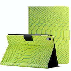 For iPad 10th Gen 10.9 2022 Solid Color Crocodile Texture Leather Smart Tablet Case(Green)