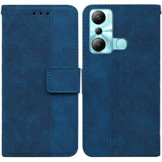 For Infinix Hot 20i Geometric Embossed Leather Phone Case(Blue) For Infinix Hot 20i Geometric Embossed Leather Phone Case(Blue)