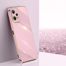 For OPPO K10x XINLI Straight 6D Plating Gold Edge TPU Phone Case(Cherry Purple)