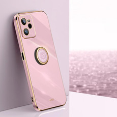 For Realme C35 XINLI Straight Edge 6D Electroplate TPU Phone Case with Ring Holder(Cherry Purple) For Realme C35 XINLI Straight Edge 6D Electroplate TPU Phone Case with Ring Holder(Cherry Purple)