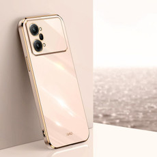 For OPPO K10 Pro XINLI Straight 6D Plating Gold Edge TPU Phone Case(Pink)