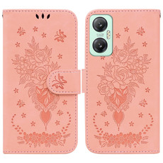 For Infinix Hot 20 5G Butterfly Rose Embossed Leather Phone Case(Pink)