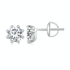 MSE008 S925 Sterling Silver Moissanite White Gold Plated Simple Elegant Earrings MSE008 S925 Sterling Silver Moissanite White Gold Plated Simple Elegant Earrings