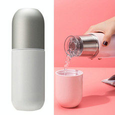 Shoke Portable Mini Insulation Cup 316 Stainless Steel Capsule Cup, Capacity: 200ml(Silver White)