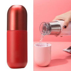Shoke Portable Mini Insulation Cup 316 Stainless Steel Capsule Cup, Capacity: 200ml(Charm Red)