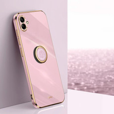 For Samsung Galaxy A04 4G XINLI Straight Edge 6D Electroplate TPU Phone Case with Ring Holder(Cherry Purple) For Samsung Galaxy A04 4G XINLI Straight Edge 6D Electroplate TPU Phone Case with Ring Holder(Cherry Purple)