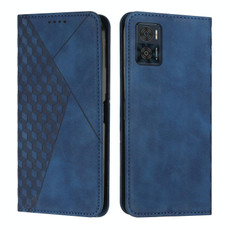 For Motorola Moto E22 / E22i Diamond Pattern Skin Feel Magnetic Leather Phone Case(Blue)