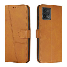 For Motorola Moto G72 Stitching Calf Texture Buckle Leather Phone Case(Yellow) For Motorola Moto G72 Stitching Calf Texture Buckle Leather Phone Case(Yellow)
