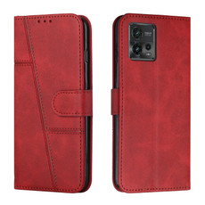 For Motorola Moto G72 Stitching Calf Texture Buckle Leather Phone Case(Red) For Motorola Moto G72 Stitching Calf Texture Buckle Leather Phone Case(Red)