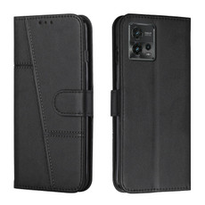 For Motorola Moto G72 Stitching Calf Texture Buckle Leather Phone Case(Black) For Motorola Moto G72 Stitching Calf Texture Buckle Leather Phone Case(Black)