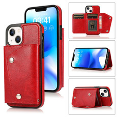 For iPhone 14 Card Slots PU + TPU Leather Phone Case(Red) For iPhone 14 Card Slots PU + TPU Leather Phone Case(Red)
