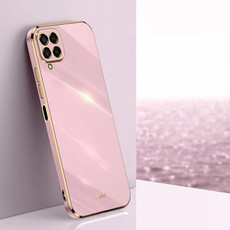 For Samsung Galaxy M53 5G XINLI Straight Edge 6D Electroplate TPU Phone Case(Cherry Purple)