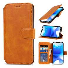 For iPhone 14 Shockproof PU + TPU Leather Phone Case(Khaki)