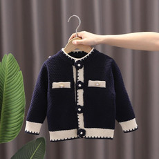 Girls Cardigan Autumn Winter Knitted Sweater Camellia Jacket, Size:  73cm(Tibetan) Girls Cardigan Autumn Winter Knitted Sweater Camellia Jacket, Size:  73cm(Tibetan)