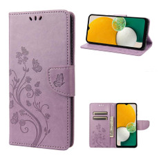 For Samsung Galaxy A54 5G Butterfly Flower Pattern Leather Phone Case(Light Purple) For Samsung Galaxy A54 5G Butterfly Flower Pattern Leather Phone Case(Light Purple)