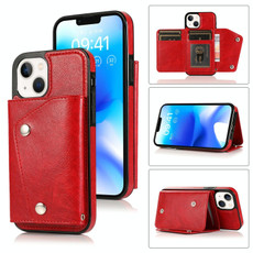 For iPhone 14 Plus Card Slots PU + TPU Leather Phone Case(Red) For iPhone 14 Plus Card Slots PU + TPU Leather Phone Case(Red)
