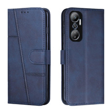 For Infinix Hot 20 4G Stitching Calf Texture Buckle Leather Phone Case(Blue)