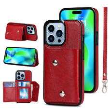 For iPhone 14 Pro Max Card Slots PU + TPU Leather Phone Case(Red) For iPhone 14 Pro Max Card Slots PU + TPU Leather Phone Case(Red)