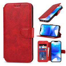 For iPhone 14 Plus Shockproof PU + TPU Leather Phone Case(Red)