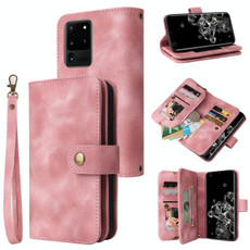 For Samsung Galaxy S20 Ultra Multifunctional Card Slot Zipper Wallet Leather Phone Case(Rose Gold)