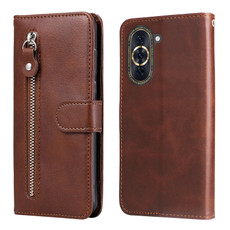 For Huawei nova 10 Pro Calf Texture Zipper Leather Phone Case(Brown) For Huawei nova 10 Pro Calf Texture Zipper Leather Phone Case(Brown)