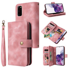 For Samsung Galaxy S20 Multifunctional Card Slot Zipper Wallet Leather Phone Case(Rose Gold)