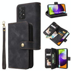 For Samsung Galaxy A52 5G / 4G Multifunctional Card Slot Zipper Wallet Leather Phone Case(Black)