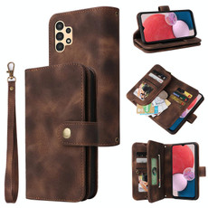 For Samsung Galaxy A13 5G / 4G Multifunctional Card Slot Zipper Wallet Leather Phone Case(Brown)