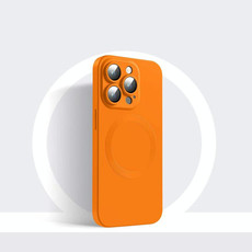 For iPhone 14 Pro CD Texture MagSafe Liquid Silicone Phone Case(Orange) For iPhone 14 Pro CD Texture MagSafe Liquid Silicone Phone Case(Orange)