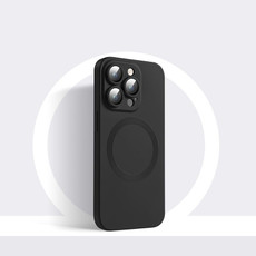 For iPhone 13 Pro Max CD Texture MagSafe Liquid Silicone Phone Case(Black)