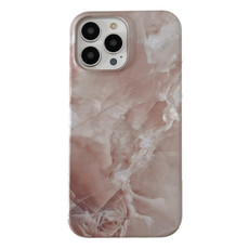 For iPhone 14 2 in 1 Detachable Marble Pattern Phone Case(Pink)