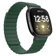 For Fitbit Versa 4 / Sense 2 Universal Magnetic Silicone Watch Band(Green)