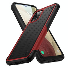 For Samsung Galaxy A12 Nacho PC + TPU Shockproof Protective Phone Case(Red+Black)