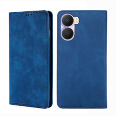 For Honor Play 40 Plus Skin Feel Magnetic Horizontal Flip Leather Phone Case(Blue)