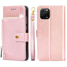 For Huawei nova Y61 Zipper Bag Leather Phone Case(Rose Gold) For Huawei nova Y61 Zipper Bag Leather Phone Case(Rose Gold)
