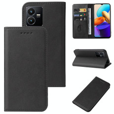 For vivo Y22s/Y22/Y35 Magnetic Closure Leather Phone Case(Black)