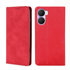 For Honor Play 40 Plus Skin Feel Magnetic Horizontal Flip Leather Phone Case(Red)