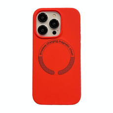 For iPhone 14 Plus Magsafe Magnetic Silicone Phone Case(Red)