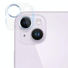 For iPhone 14 / 14 Plus Tempered Glass CD Texture Back Camera Film(Blue)