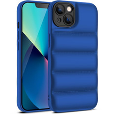 For iPhone 14 Pro Max Eiderdown Airbag Shockproof Phone Case(Blue)