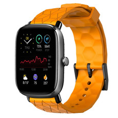 For Amazfit GTS 2 Mini 20mm Football Pattern Solid Color Silicone Watch Band(Yellow)