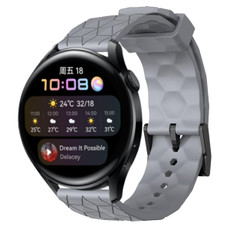 For Huawei Watch 3 22mm Football Pattern Solid Color Silicone Watch Band(Grey) For Huawei Watch 3 22mm Football Pattern Solid Color Silicone Watch Band(Grey)
