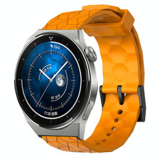 For Huawei Watch GT3 Pro 46mm 22mm Football Pattern Solid Color Silicone Watch Band(Yellow)