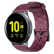 For Samsung Galaxy Watch Active 2 44mm 20mm Football Pattern Solid Color Silicone Watch Band(Wine Red) For Samsung Galaxy Watch Active 2 44mm 20mm Football Pattern Solid Color Silicone Watch Band(Wine Red)