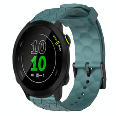 For Garmin Forerunner 158 20mm Football Pattern Solid Color Silicone Watch Band(Rock Cyan)