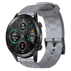 For Honor MagicWatch2 42mm 20mm Football Pattern Solid Color Silicone Watch Band(Grey)