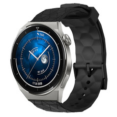 For Huawei Watch GT3 Pro 46mm 22mm Football Pattern Solid Color Silicone Watch Band(Black)